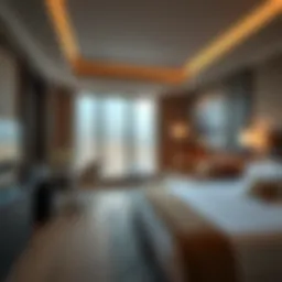 Luxurious guest room with city view