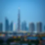Dubai's Luxurious Skyline Modern skyline of Dubai showcasing luxury properties
