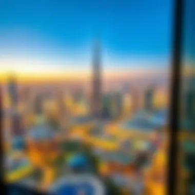 Stunning Skyline View from a Burj Khalifa Balcony Skyline view from a Burj Khalifa balcony