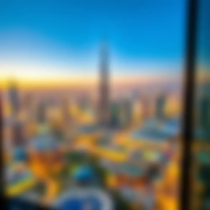Stunning Skyline View from a Burj Khalifa Balcony Skyline view from a Burj Khalifa balcony