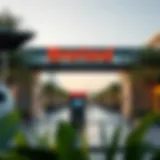 Overview of Riverland Dubai entrance with ticket booth