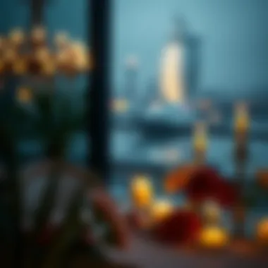 Candlelit Dinner for Two in Dubai Romantic dinner setup with candlelight and flowers