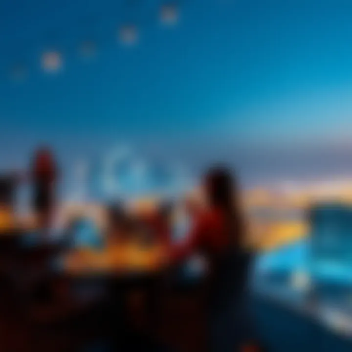 Dining Under the Stars with a City View Luxurious rooftop dining with city skyline