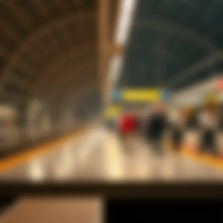 Commuters at Saladin Metro Station Platform Interior platform of Saladin Metro Station with commuters