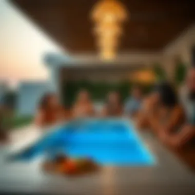 Group of friends enjoying a shared villa experience