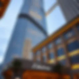 Architectural details of Sharjah Tower showcasing its unique design