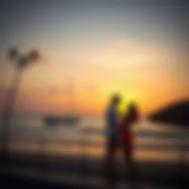 Sunset Romance on Dubai's Beaches Couple enjoying a sunset view at the beach
