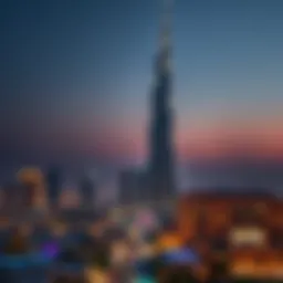 Stunning view of Al Safa Tower at dusk