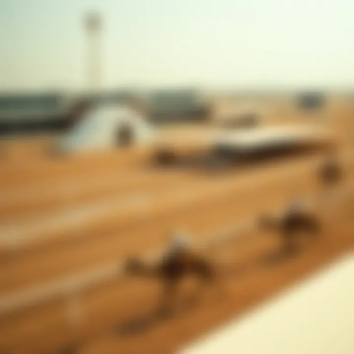 Dubai's Racing Tracks A beautiful landscape of Dubai with camel racing tracks