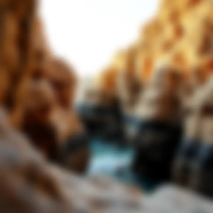Nature's Artistry: Coastal Rock Formations Coastal rock formations framing a hidden cove
