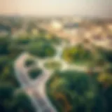 Aerial view of Al Safa Park showcasing its lush greenery and pathways