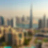 Aerial view of Dubai skyline showcasing luxury properties