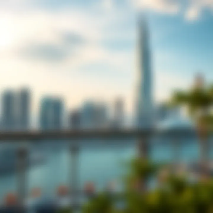 Panoramic skyline of Silicon Oasis with Sit Tower highlighted