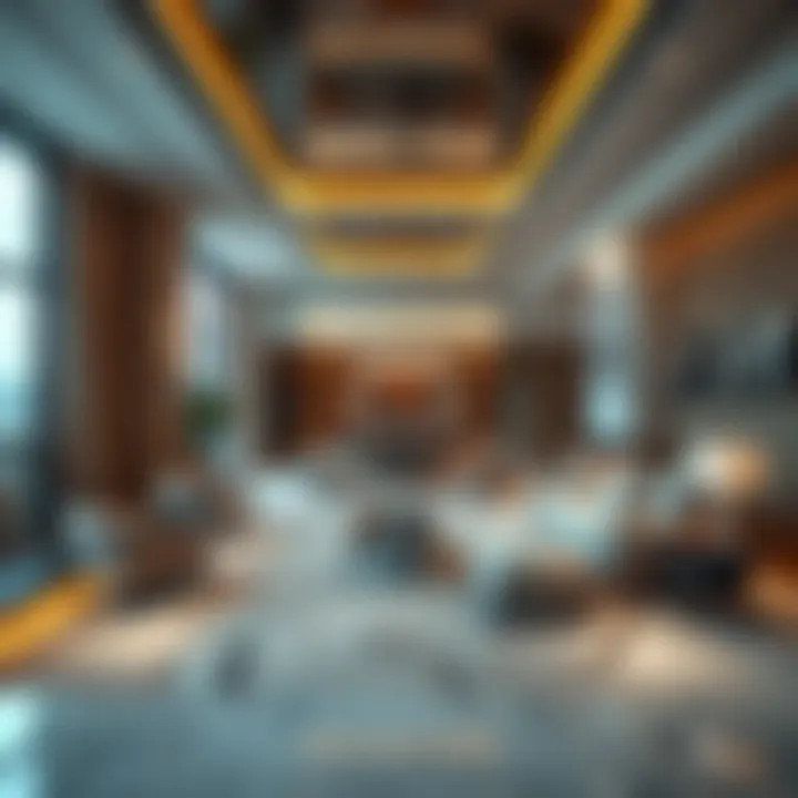 Luxurious Interior of Tower One Interior space of Tower One highlighting luxurious finishes and modern aesthetics