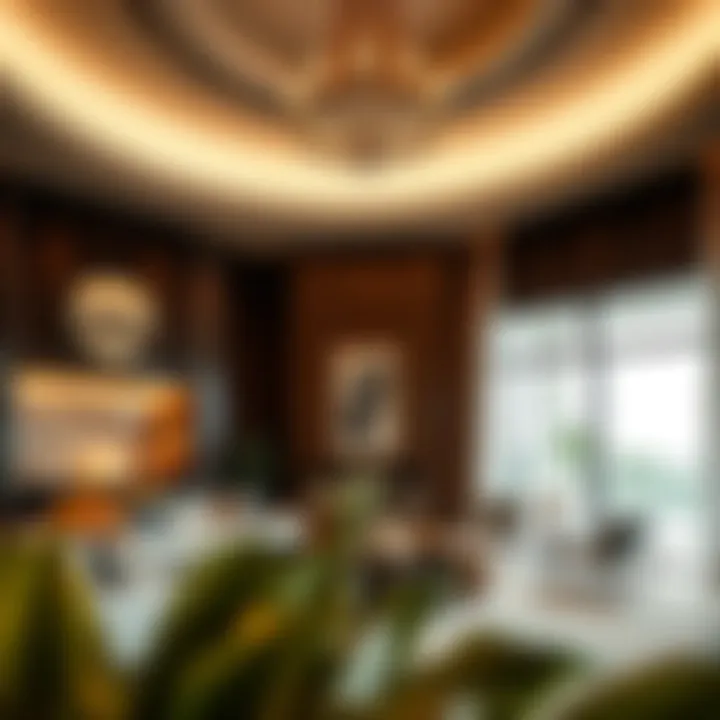 Luxurious interior spaces showcasing modern design elements