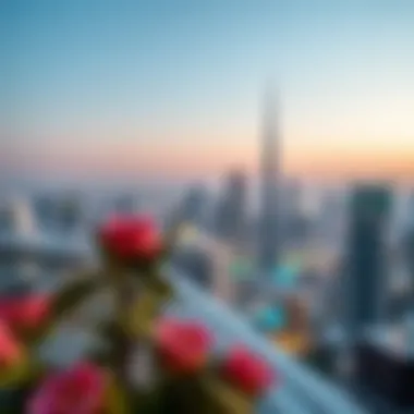 Panoramic view of the Dubai skyline from Tulip Binghatti's terrace