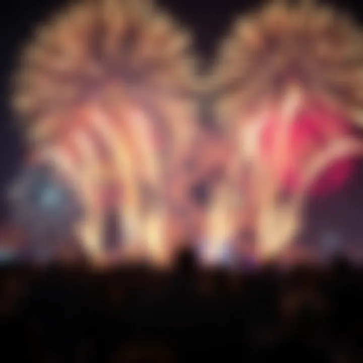 Cultural Integration in Fireworks Display Details of cultural elements integrated into the fireworks event