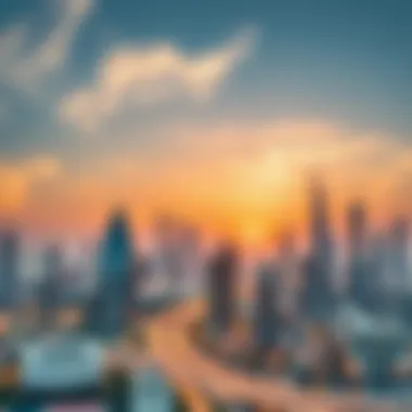 Dubai Skyline: Real Estate Landscape Dubai skyline showcasing the real estate market