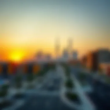 Al Gadeer Community Skyline Breathtaking view of Al Gadeer community skyline at sunset