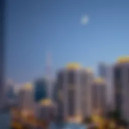 Visual representation of a UAE skyline with residential buildings