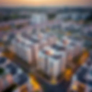 Aerial view of a modern residential development by Iman Developers in Dubai