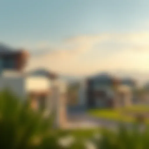 A picturesque view of Nad Al Hamar showcasing the blend of modern architecture and serene landscapes