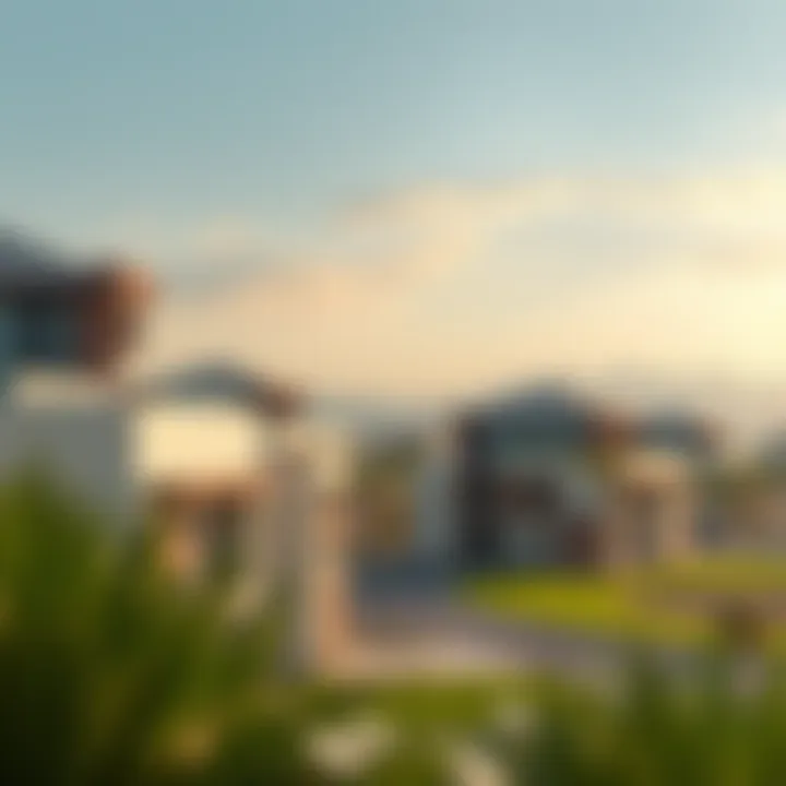 A picturesque view of Nad Al Hamar showcasing the blend of modern architecture and serene landscapes