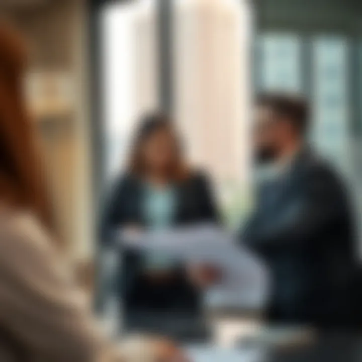 Real Estate Agents and Rental Agreements Real estate agents discussing rental agreements