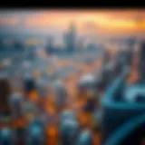 Dubai Skyline: A Glimpse of Luxury Living Aerial view of Dubai skyline showcasing luxury properties