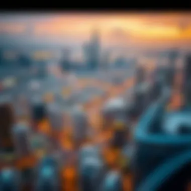 Dubai Skyline: A Glimpse of Luxury Living Aerial view of Dubai skyline showcasing luxury properties