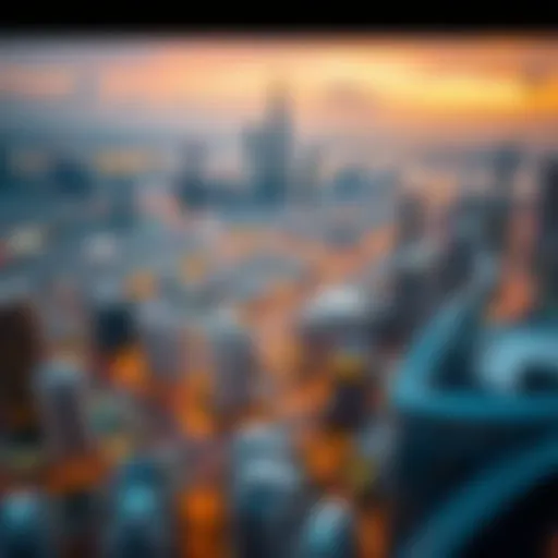 Dubai Skyline: A Glimpse of Luxury Living Aerial view of Dubai skyline showcasing luxury properties