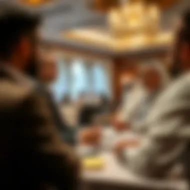 Engaging Investors: Discussing Opportunities in Dubai A diverse group of investors discussing property opportunities in Dubai