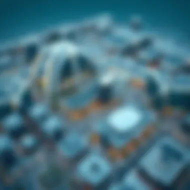 Aerial Perspective of MBZ Zone's Contemporary Structures Aerial view of the MBZ Zone showcasing modern architecture