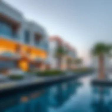 Modern architecture of residential buildings in Waters Edge